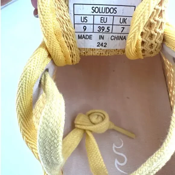 Soludos Women's Canaria Yellow The Ibiza Mesh Sneaker Size 9 - Picture 6 of 13